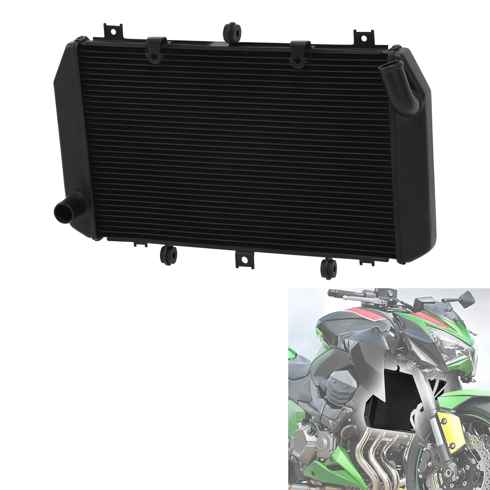 Refrigerador de motocicleta compatible con Kawasaki Z750 2007-2010 Z800 2013-2016 Z1000 2007-2009