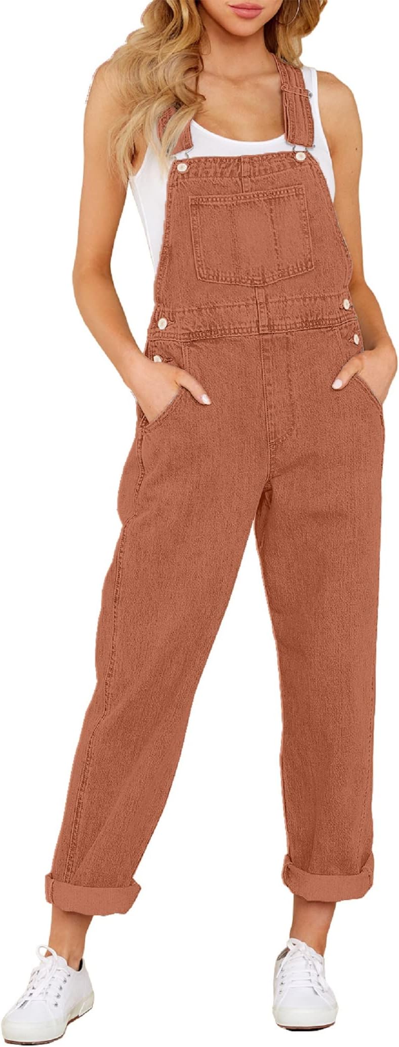Overalls for Women Loose Fit Jean Denim Bib Jumpsuit Stretch Overall Pants
