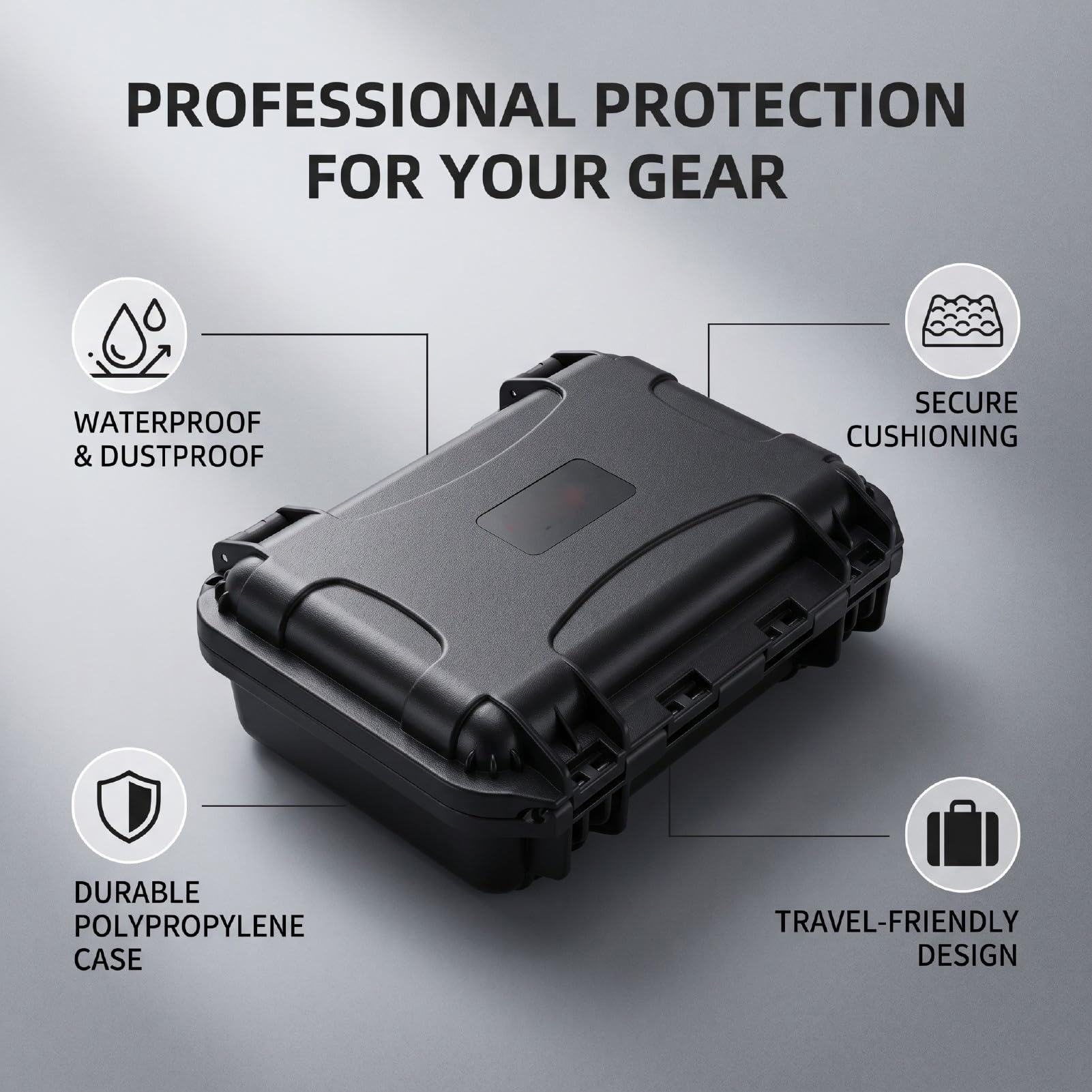 Custodia Rigida per Fotocamera, Custodia Impermeabile Resistente con Design a Doppio Strato per Accessori da Viaggio OM 4, Nera, Portatile, 1 unità