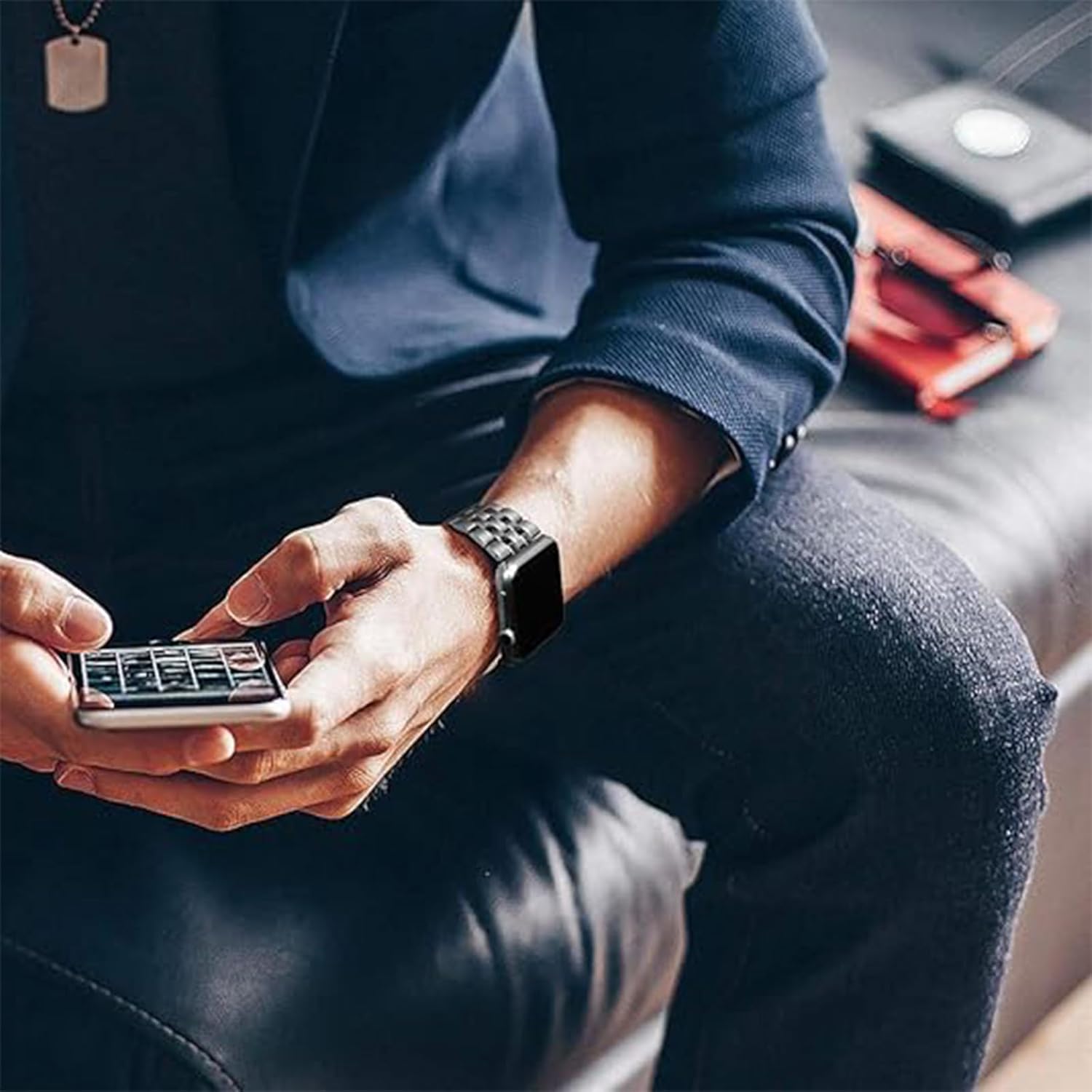 Titanium Band 49mm for Apple Watch Ultra 2 & Ultra 1 49mm Wide Metal Band with Secure Clasp - Lightweight Pure Titanium Metal Bracelet for iWatch Ultra 49mm - Image 7