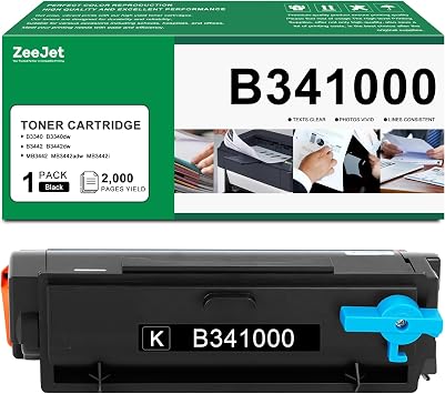 B3340 B3442 Black Toner Cartridge B341000 Toner Replacement for Lexmark B3340 B3442 MB3442 B3340dw B3442dw MB3442adw MB3442i Printer Ink 1-Pack,2000 Pages