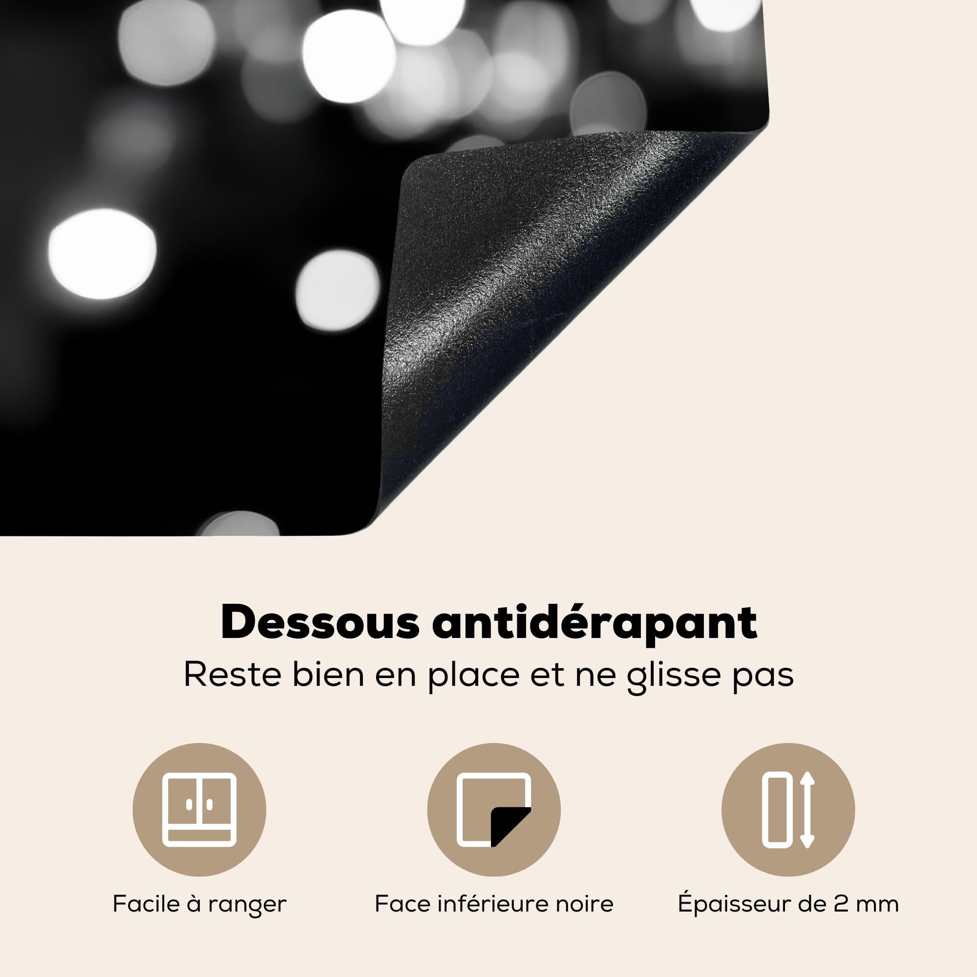 KitchenYeah© Protege Couvre Plaque De Cuisson Décoration Cuisine Tapis Protection Protecteur Induction 80x52 cm Bulles - Cheers - Coupes de Champagne - Lumières de la Ville