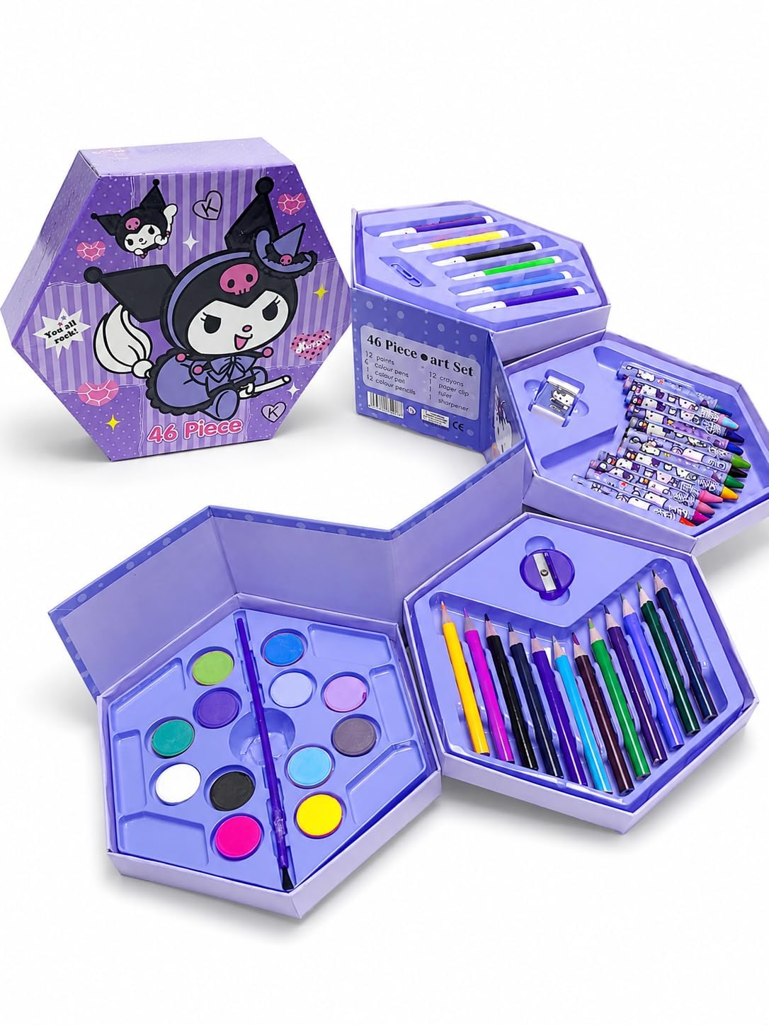 Toyify 46 Pieces Kids Art Kit Drawing Painting Colouring Set with
