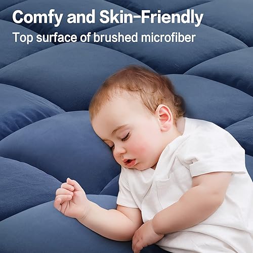 Miniatura 3 de Sopat Cubrecolchón de tamaño Queen, extragrueso, de 8 a 21 pulgadas, bolsillo profundo, relleno alternativo suave, protector de colchón, 60 x 80