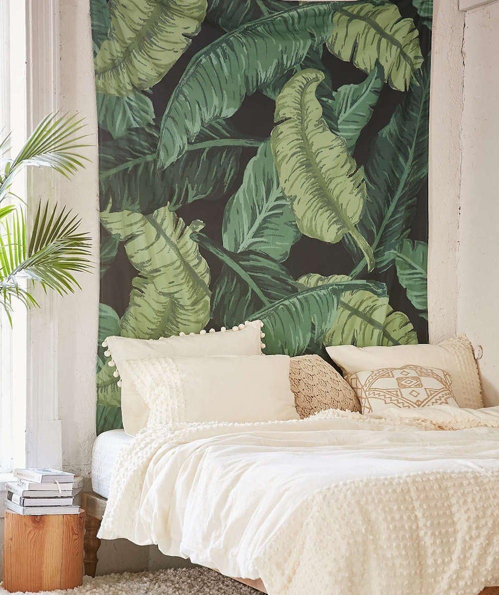 Banana Leaf Wall Hanging Tapestry Fabric Wallpaper Home Decor,60"x 80