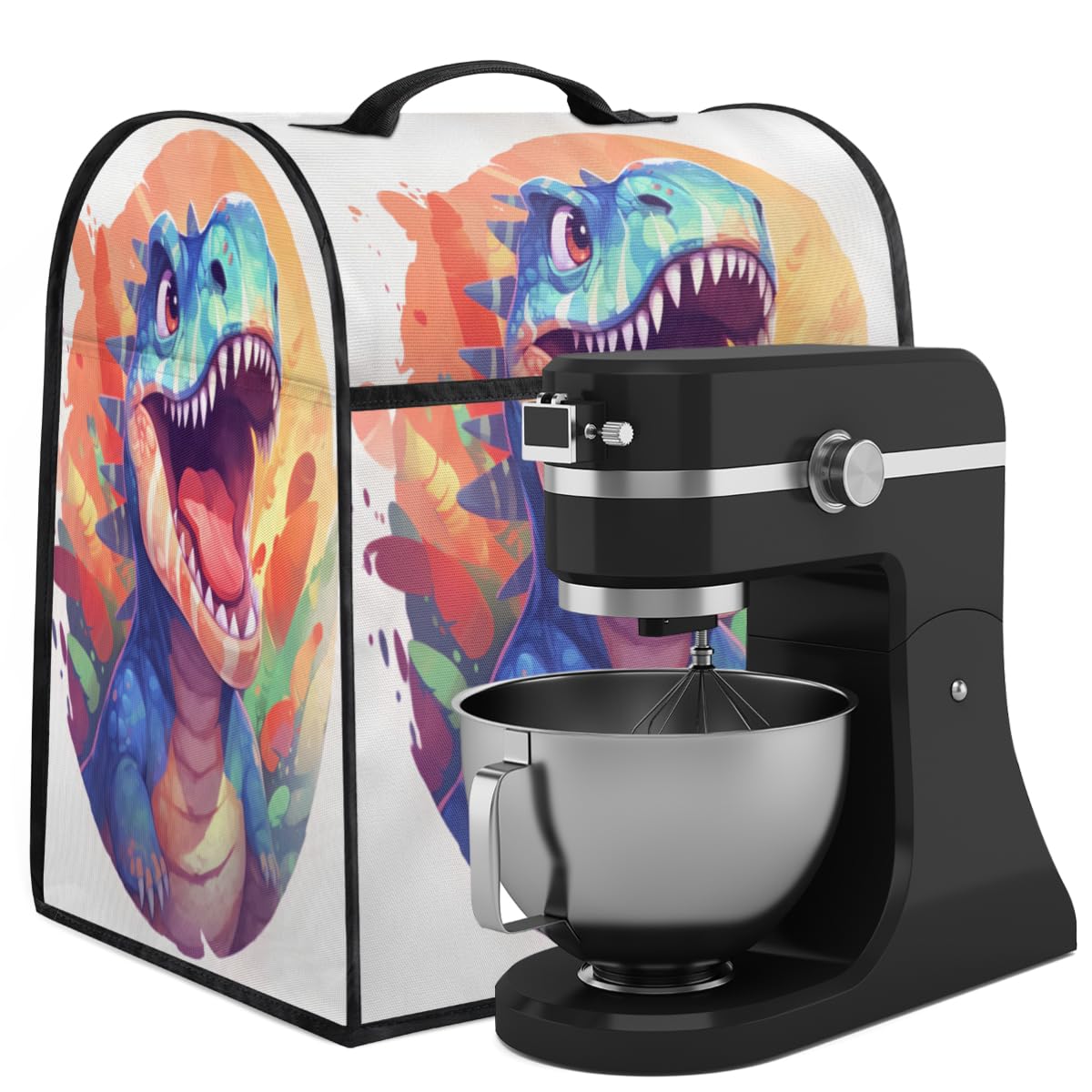 Coffee Maker Cover Cute Cartoon Dinosaur Kitchen Appliance Covers Small Appliance Covers Blender Cover Juicer Cover Dust Covers for Kitchen Appliances with Top Handle and Pockets,Washable,B277