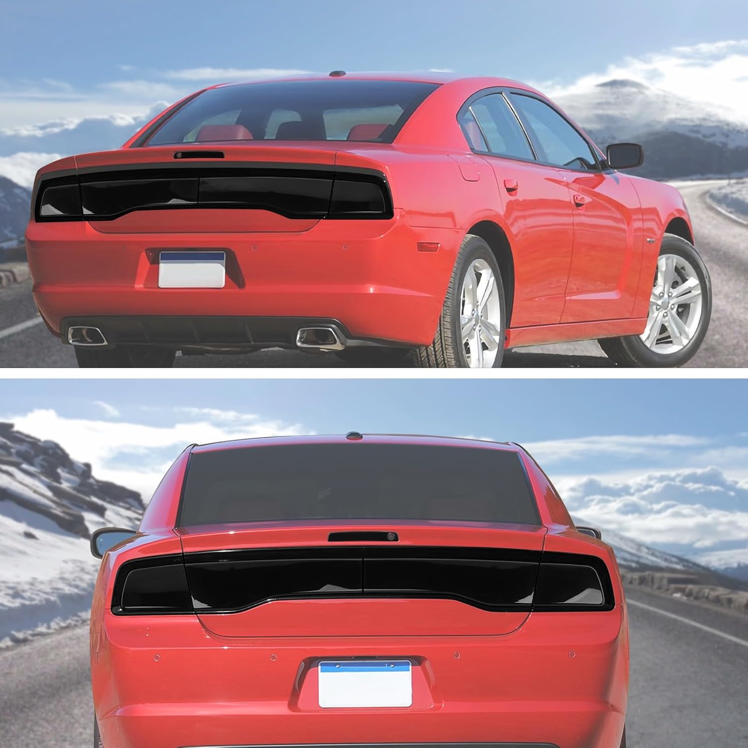 CheroCar Tail Light Lamp Cover+3rd Third Brake Light Cover Fit for Dodge Charger 2011 2012 2013 2014 Smoked Black Tail Light Cover Trim Guard Blackout Exterior Accessories