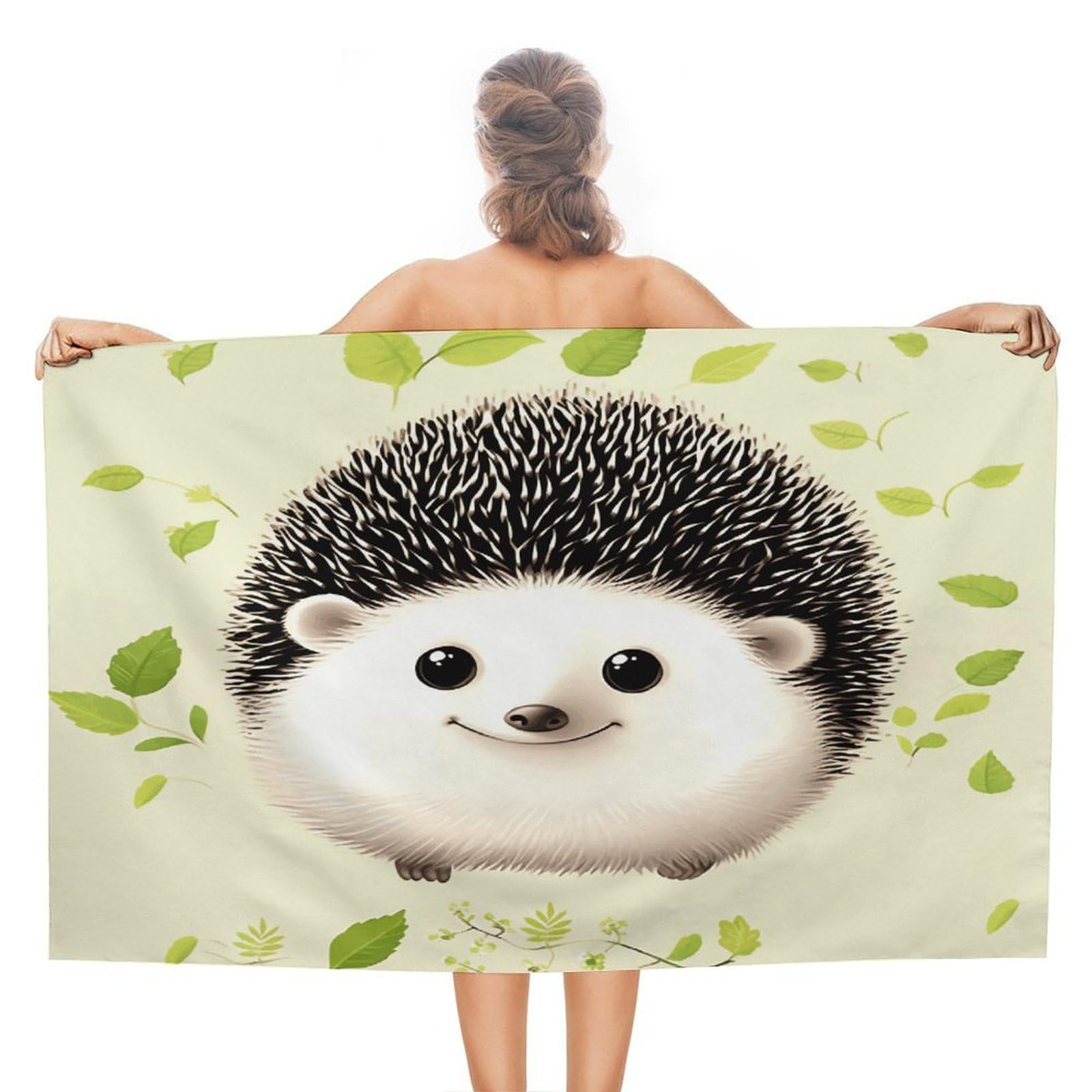 VstaDank Cute Hedgehog Beach Towels Super Absorbent Soft Lightweight Towel Large Stylish Swim Pool Towels Quick-Dry Oversize Bath Towel Travel Blankets for Adult Vacation&Gift