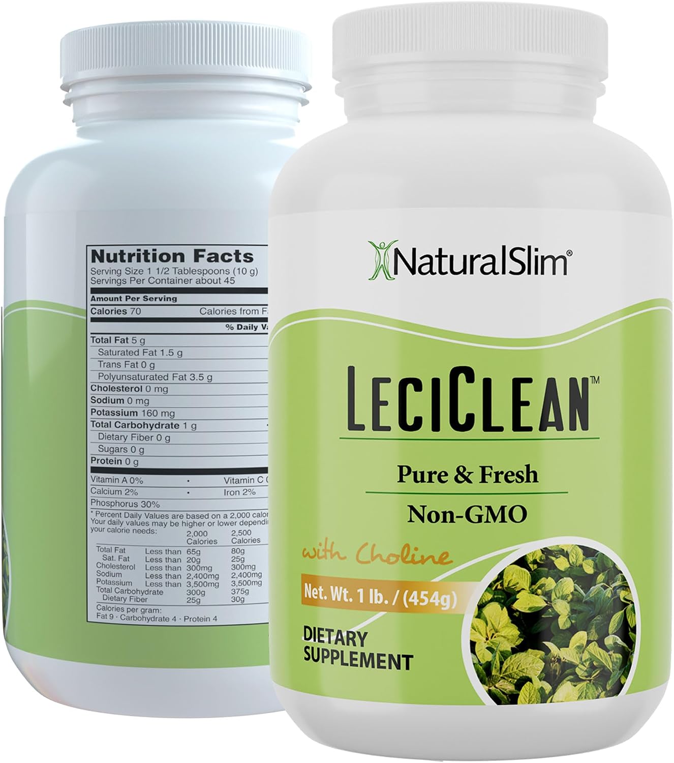 Naturalslim Leciclean Soy Lecithin Granules - NON-GMO Food Grade Emulsifier - Metabolism, Heart, Detoxification & Cognitive Support - Organic Lecithin Powderw/ Choline - 1 Pound