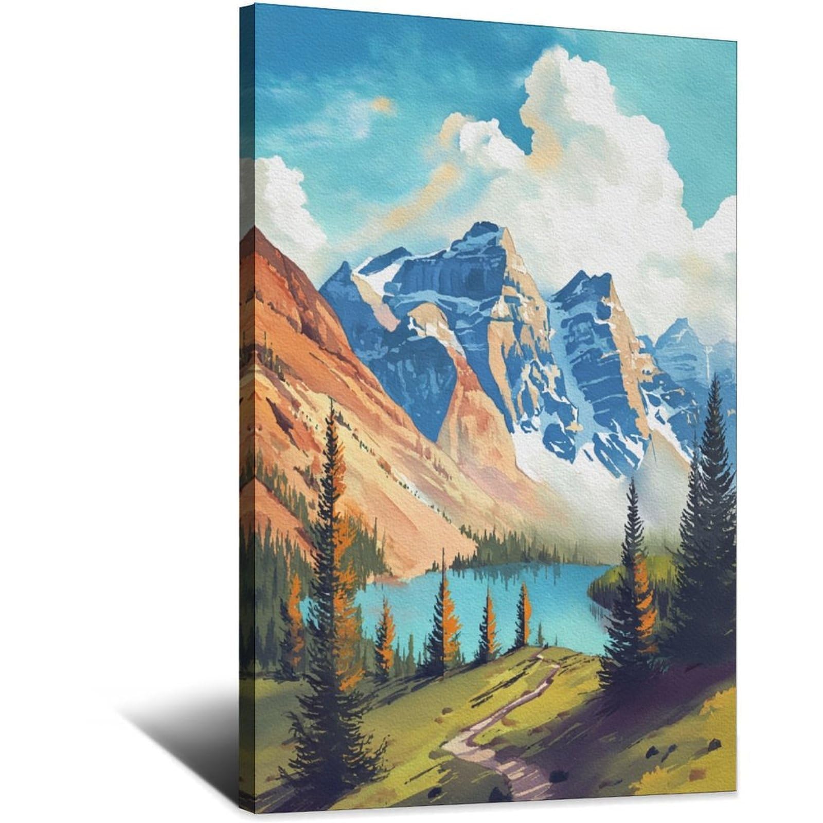 Bavarian Alps Posters 12x18inch(30x45cm) Vintage Watercolor Canvas Art