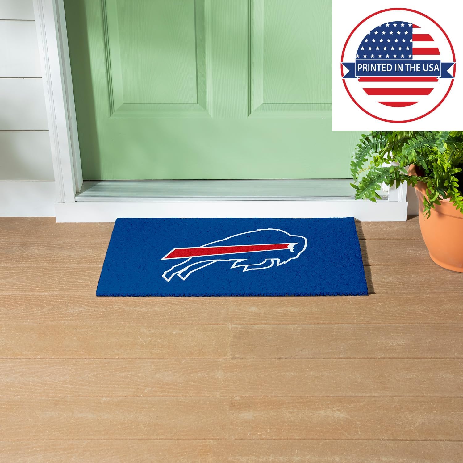 Team Sports America NFL Buffalo Bills Sports Doormat | Indoor Outdoor Entrance | 28 x 16 Inches | Non-Slip Front Door Mats | Official Licensed | Sports Fans Entryway Welcome Rug