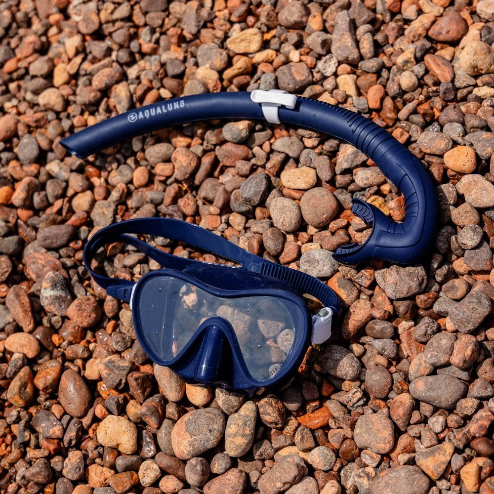 Aqualung Neos - Set de Snorkel con máscara monovidrio sin armazón + Tubo de Silicona, Vidrio Templado de Buceo, Volumen 170cm³, Compacto para Viajar