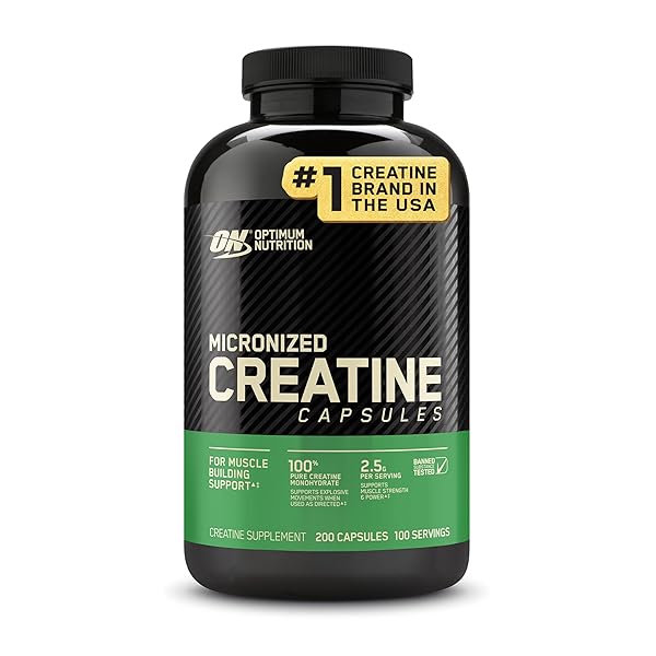 Optimum Nutrition Micronized Creatine Monohydrate Capsules, Keto Friendly, 2500mg, 200 Capsules (Packaging May Vary)