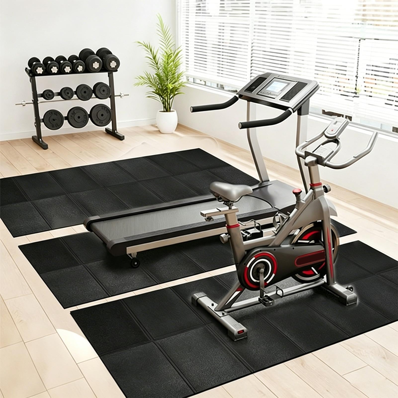 Tappetino Per Tapis Roulant Su Moquette Antivibrazione Resistente per Uso | Tappetino per Tapis Roulant su Pavimenti in Legno Per Palestra Domestica Ufficio Yoga Attrezzi Stepper Ellitti