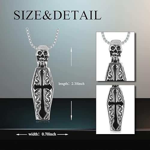 Miniatura 3 de Collar de cruz para hombre, acero inoxidable, colgante de crucifijo religioso, joyería religiosa, regalo para padre, hijo, novio, Acero inoxidable,