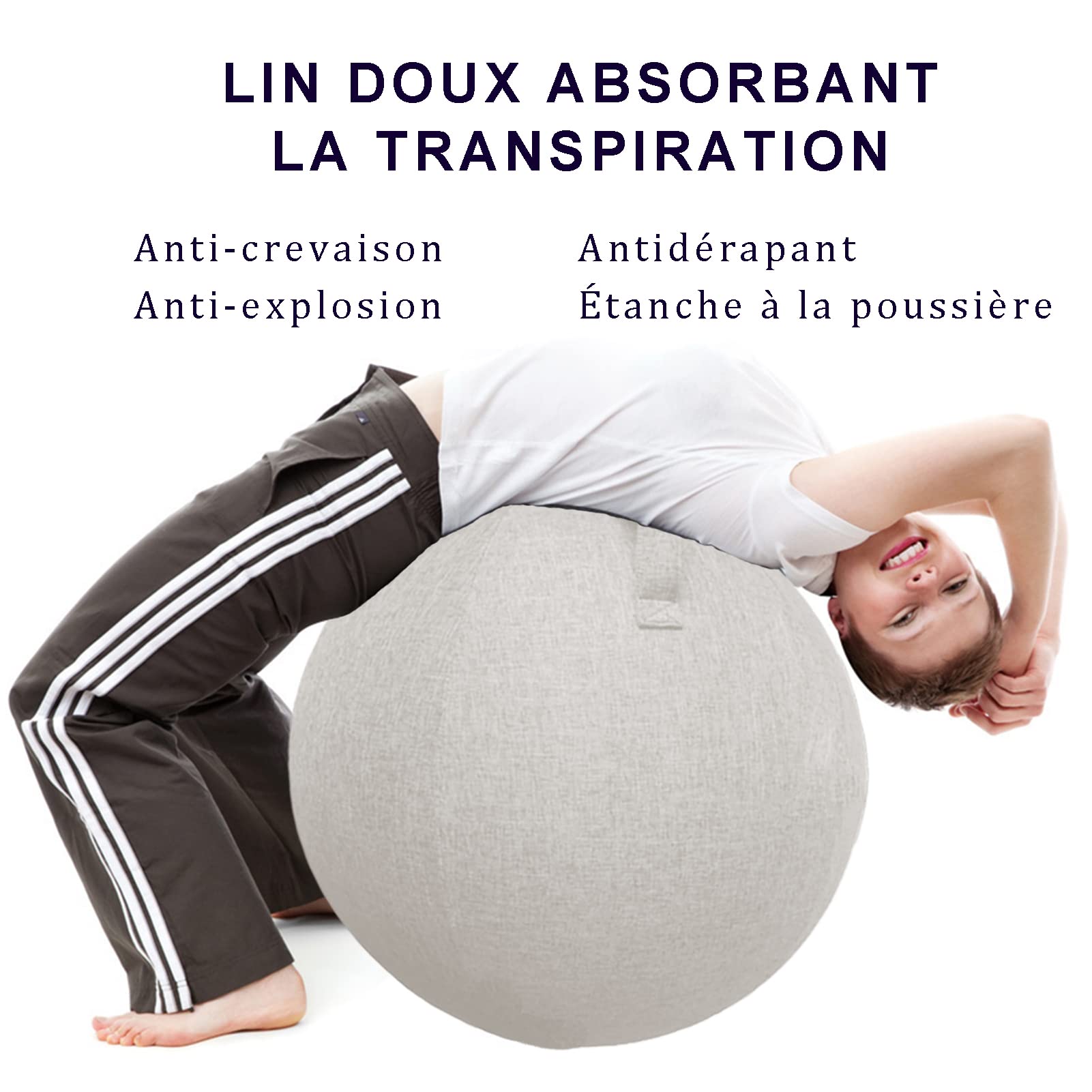 Balón de oficina para asiento de pelota (55/65/75 cm), diseño de balón de embarazo con funda protectora antideslizante Swiss Ball