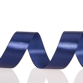 YASEO 1 Inch Navy Solid Satin Ribbon, 50 Yards Craft Fabric Ribbon for Gift Wrapping Floral Bouquets Wedding Party Decoration