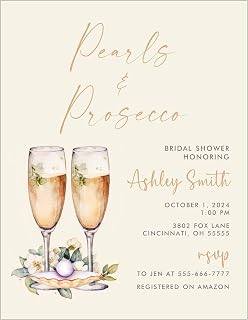 Couple's or Bridal Wedding Shower Pearls and Prosecco