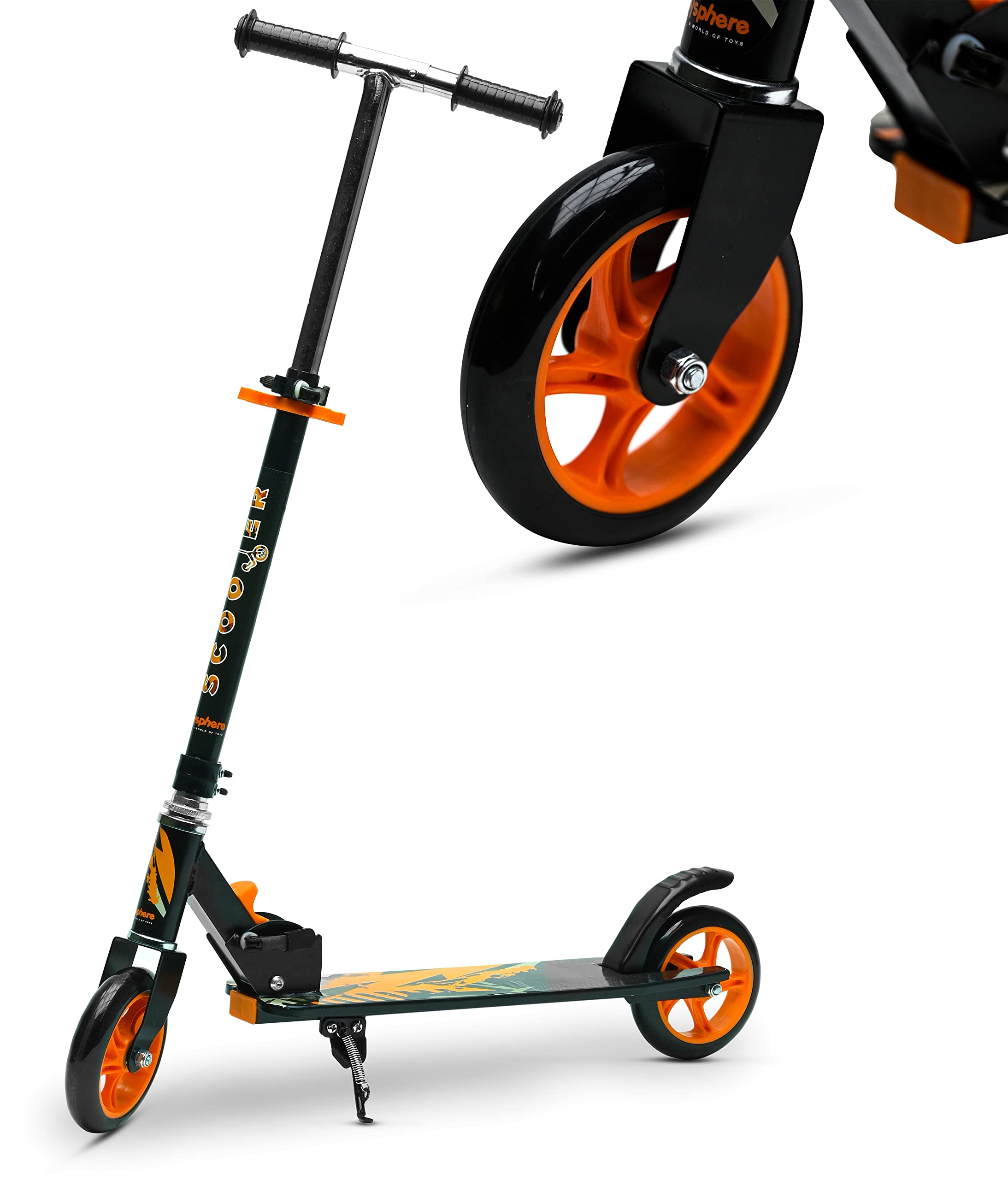 Kick Steel Scooter for Kids, 3 Adjustable Height Scooter, Foldable & Attractive PVC Wheels with Rare Brakes for Kids Age Upto 3+ Years Strong Steel Base Heavy Dute Upto 70kg (Orange) (B0C2X7P2FF) Amazon Price History, Amazon Price Tracker
