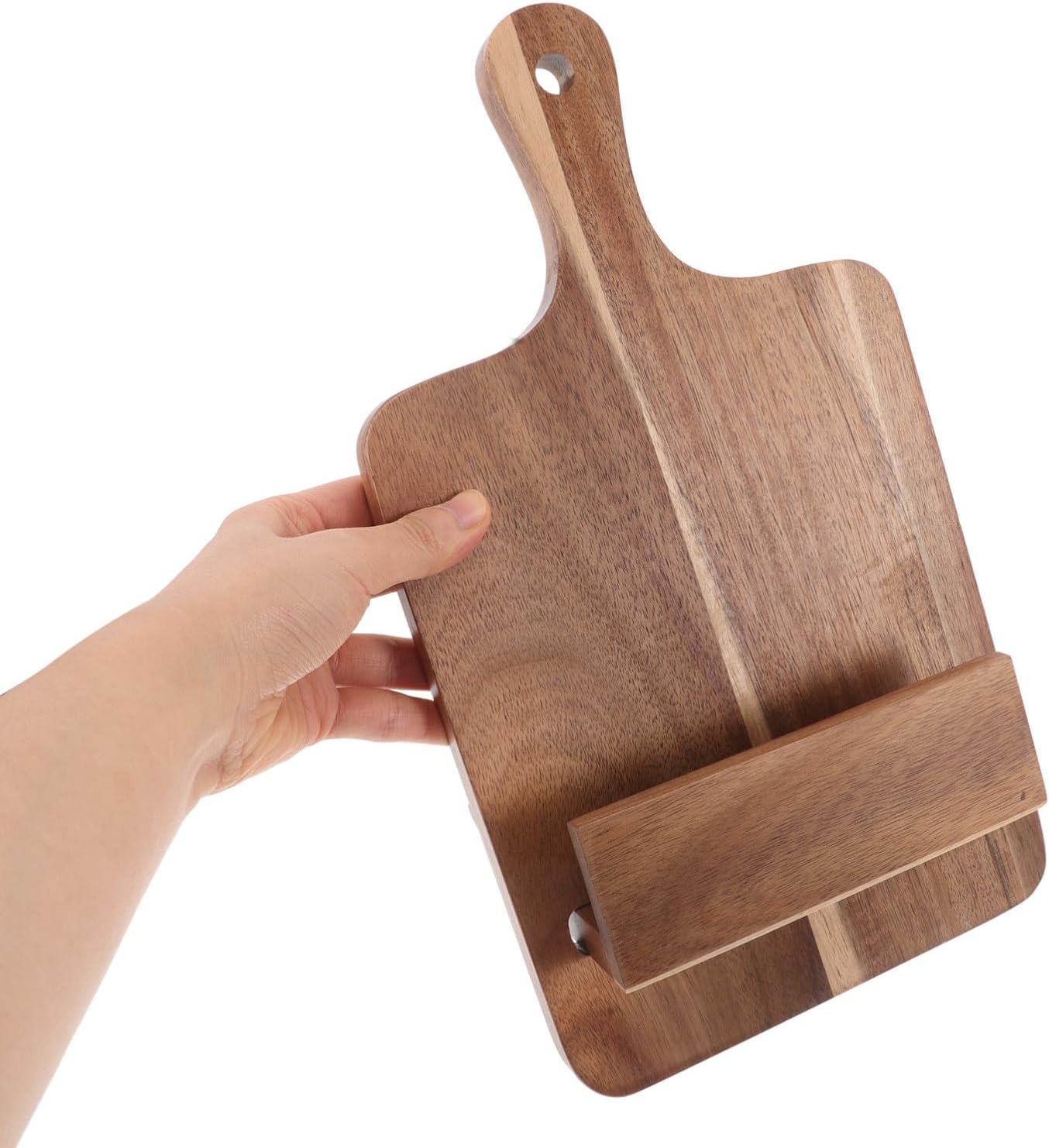 MAGICLULU Wood Recipe Stand Wall-Mounted Cookbook Holder Acacia Wood Kitchen Menu Display Rack for Home and Restaurant Countertop