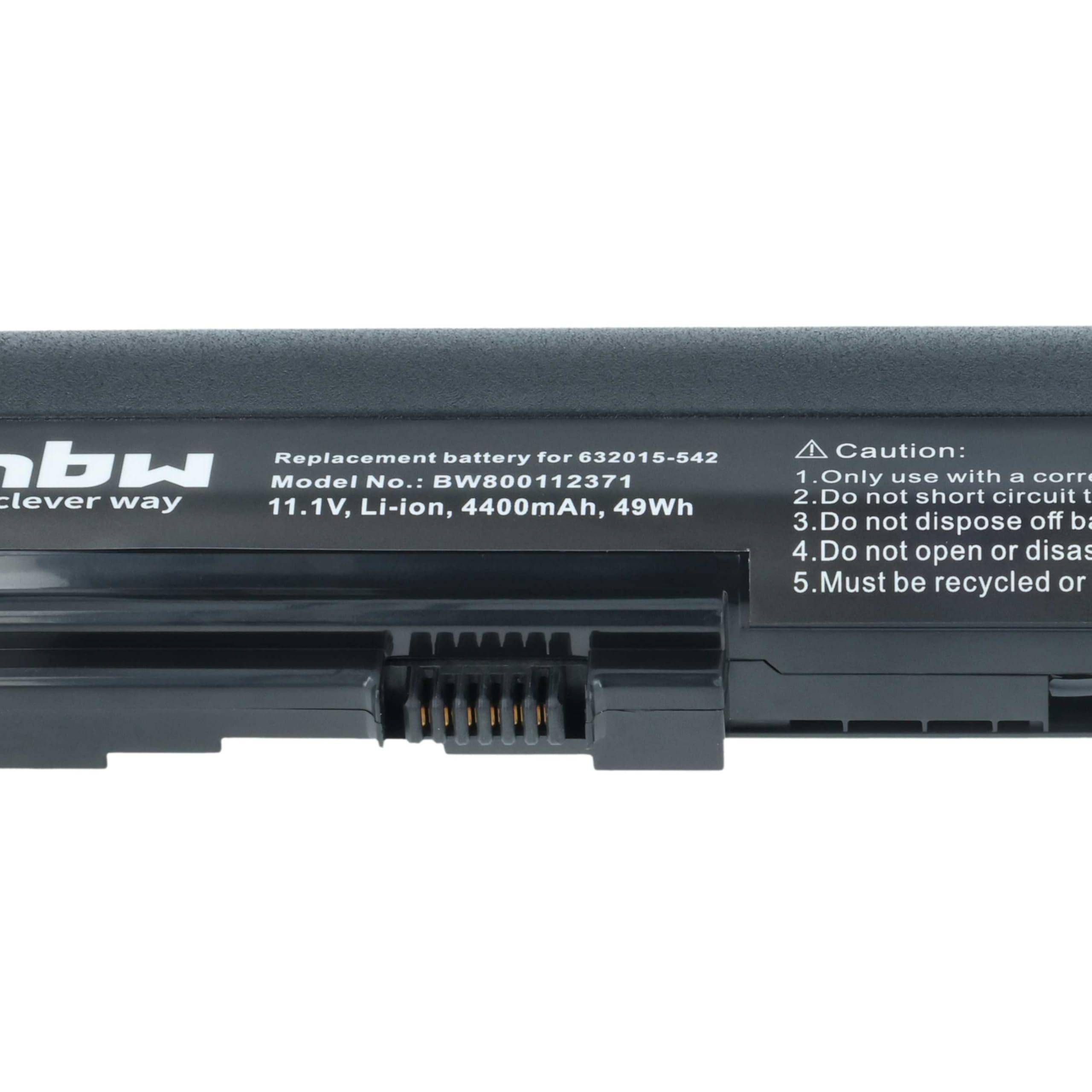vhbw 1x Batterie Compatible avec HP EliteBook 2560p, 2570p Ordinateur Portable (4400mAh, 11,1V, Li-ION