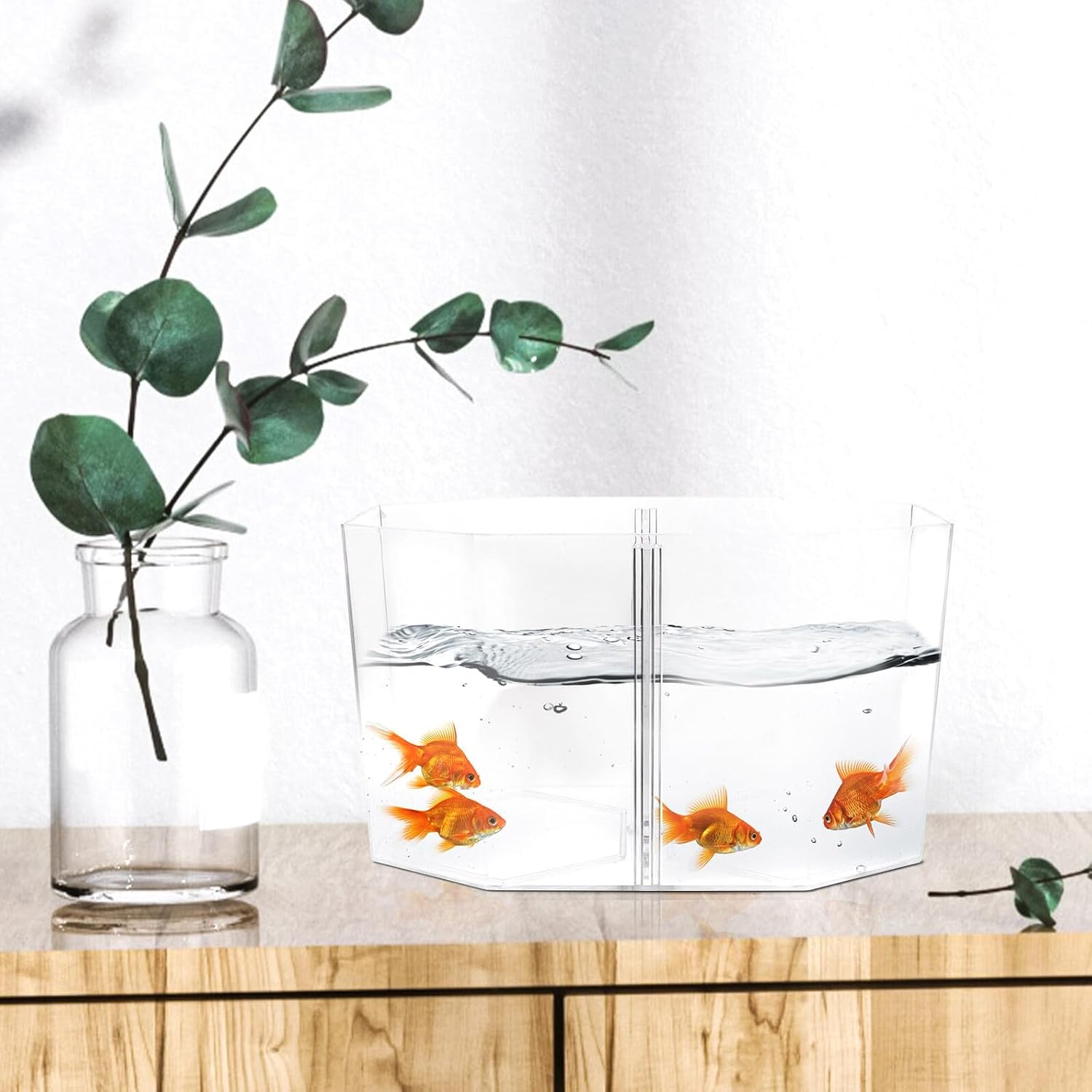 BESPORTBLE Breeding Tank Aquarium Box with Dual-Compartment High Transparency Plastic Fish Isolation Hatchery Box for Betta Guppy Shrimp Quarantine and Incubation