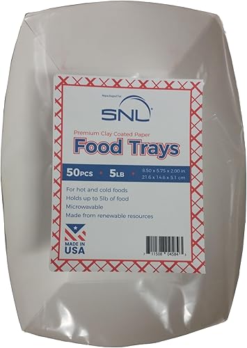 Miniatura 5 de SNL Bandejas de papel de 5 libras, duraderas, fabricadas en Estados Unidos. Capacidad para nachos, papas fritas, perros de maíz caliente, helados y