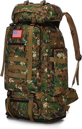 Mochila impermeable que acampa que camina 70L/100L Molle mochila grande Daypack para viajar, Camuflaje del bosque, Deporte