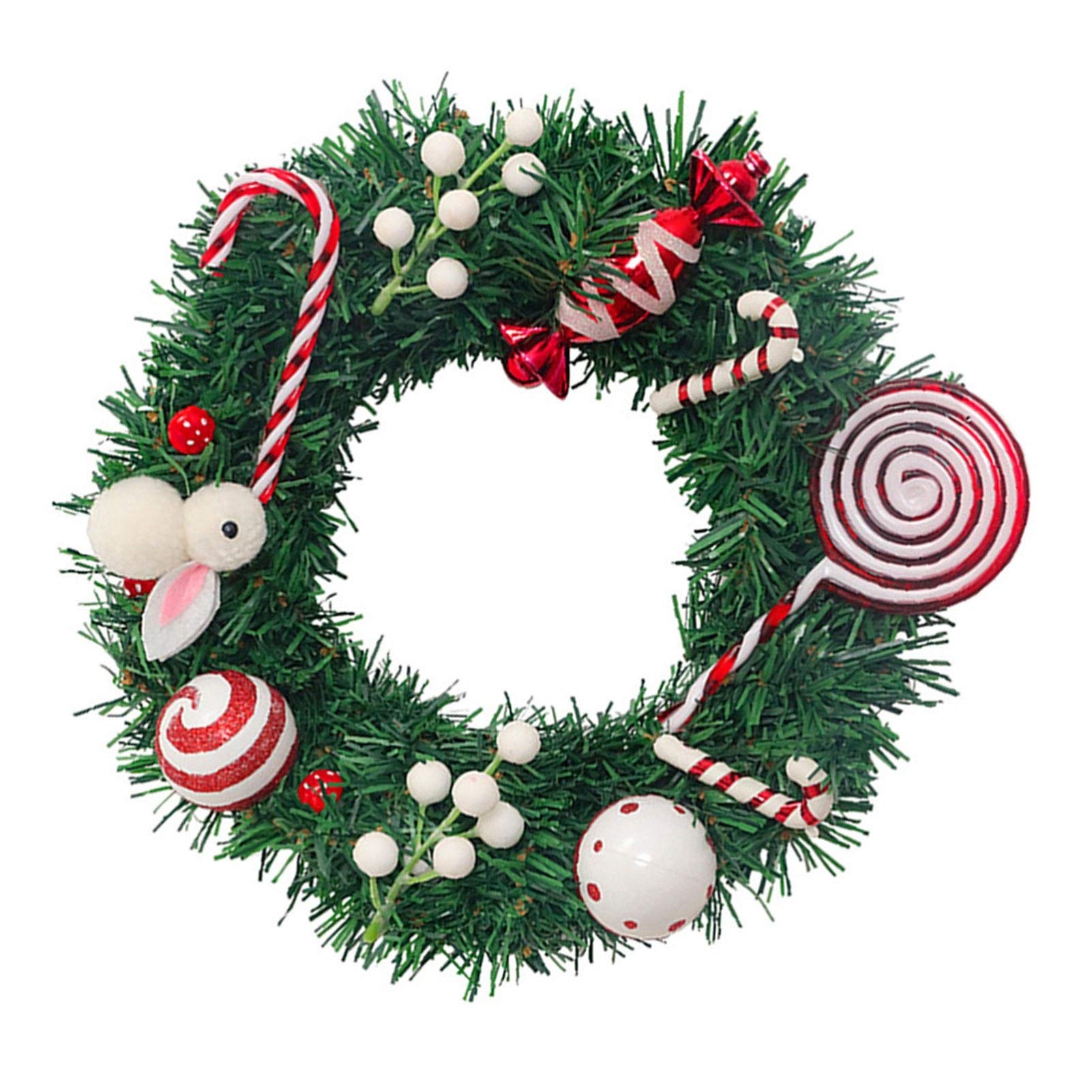 Guirlande de Noël pour sublimer une porte triste decoration blanc rouge vert