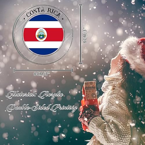 Vista 171 de Bandera de Curazao - Adorno para árbol de Navidad, bandera nacional, decoración de árbol de Navidad de Curazao, recuerdo acrílico, adorno colgante