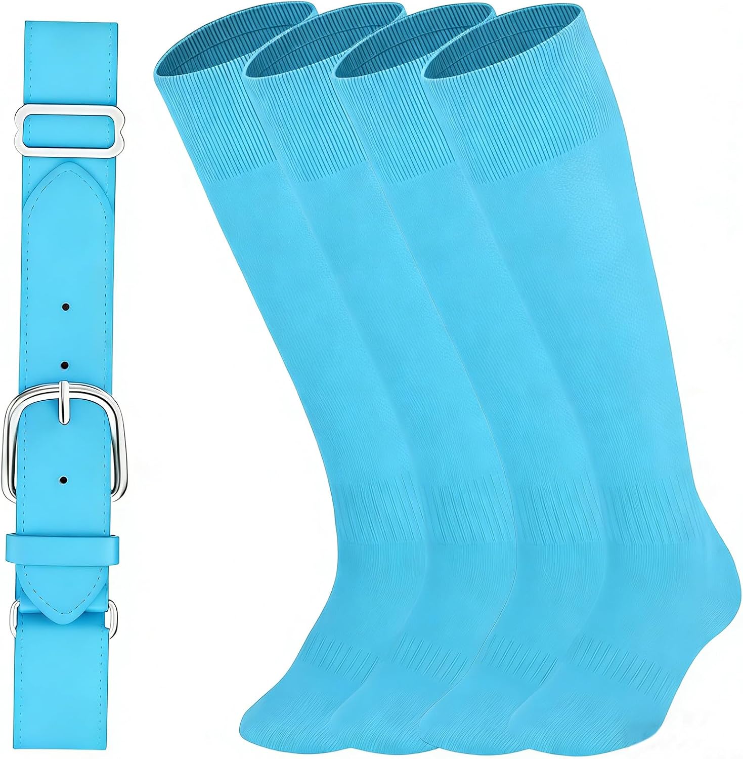 Baseball Socks - Baseball Socks and Belt, Softball Socks Belt Elastic Waist Belt for Boys Girls
