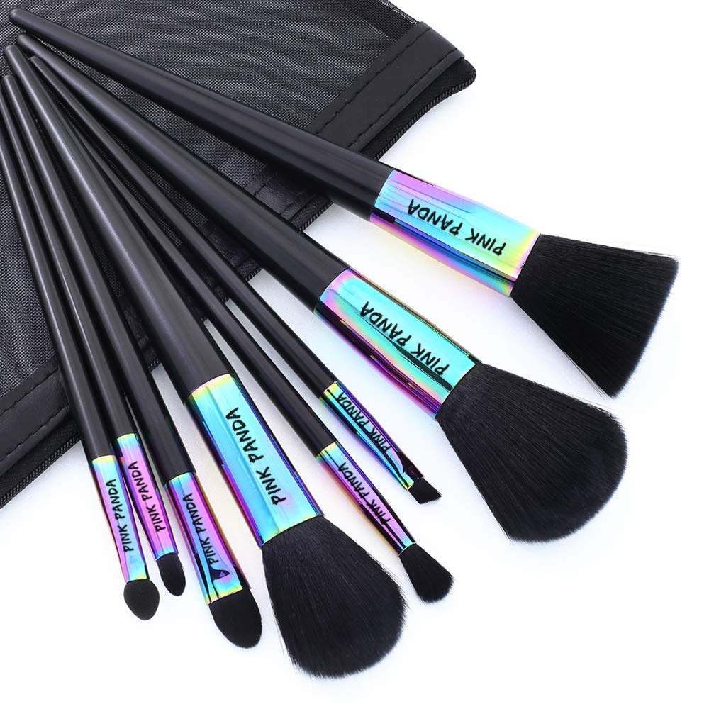 PINKPANDA Professional Makeup Brush Set 8 Pcs"Fantasy Secret" Color Makeup Brushes Make Up Kit Premium Synthetic Cosmetic Foundation Blending Blush Concealers Eye Shadows Face Powder Brush Kabuki
