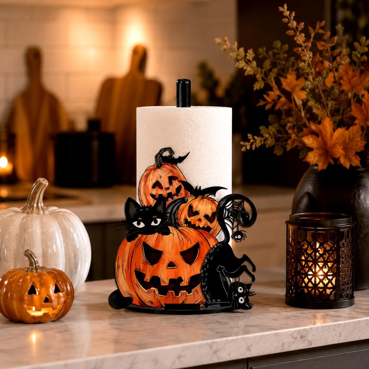 Halloween Paper Towel Holder, Halloween Pumpkins Paper Holder, 6x12 inch