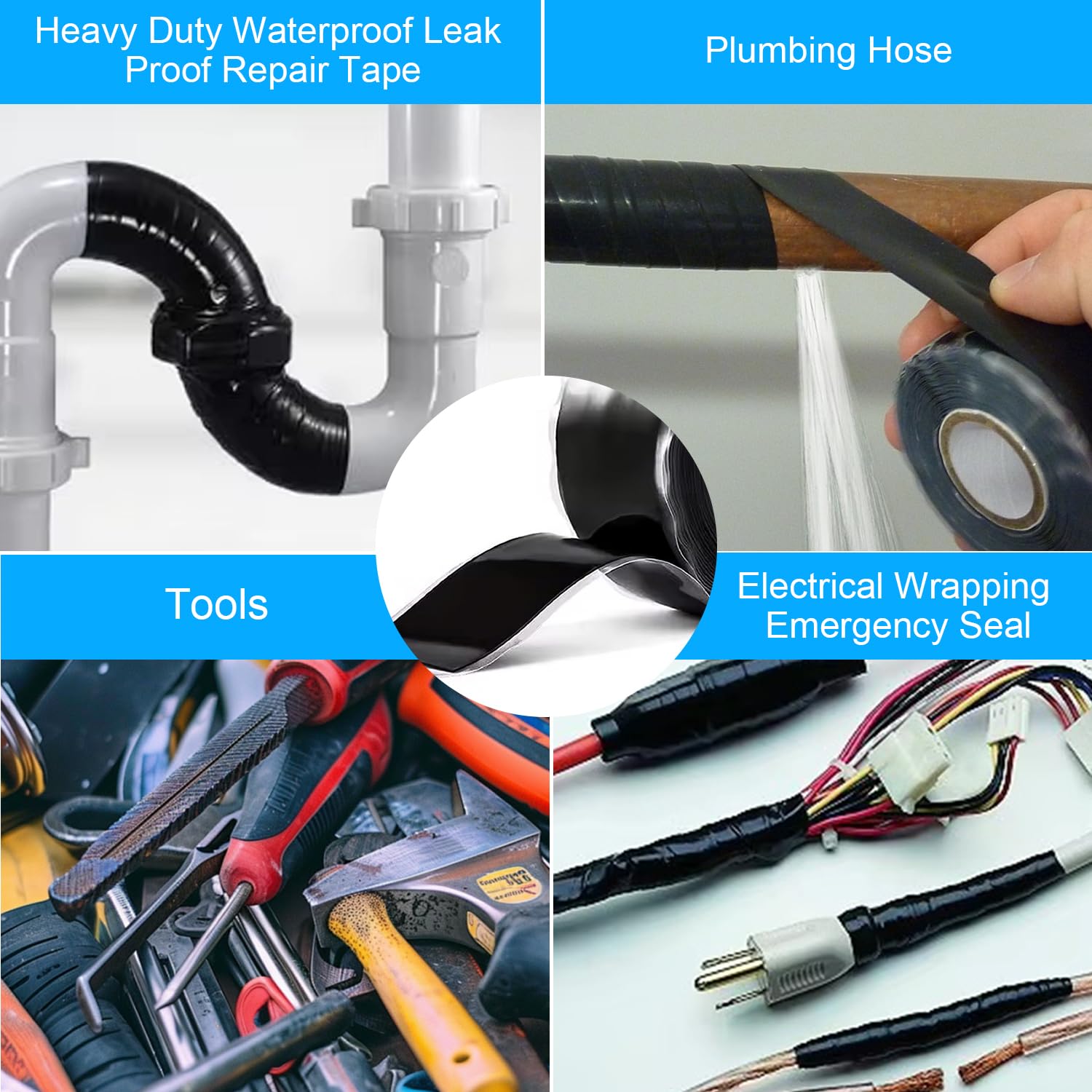 FOURGUN Self Fusing Silicone Tape Waterproof Leak Proof Pipe Repair