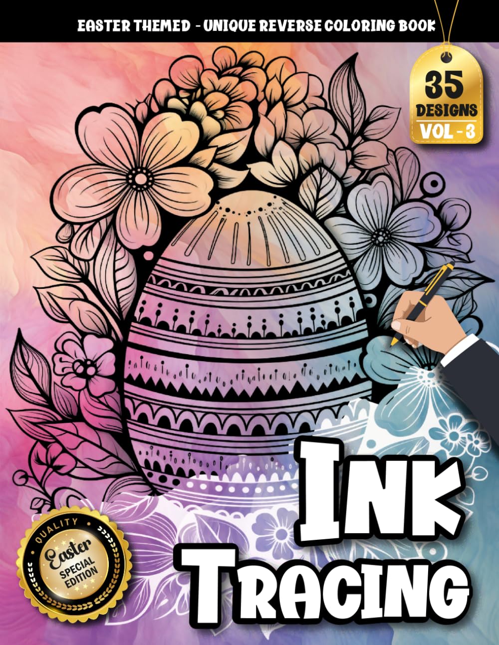 Ink Tracing Book For Adults: An Easter Egg Reverse Tracing Coloring Book Filled with Spring Joy and Creative Calm (Easter Tracing Series)