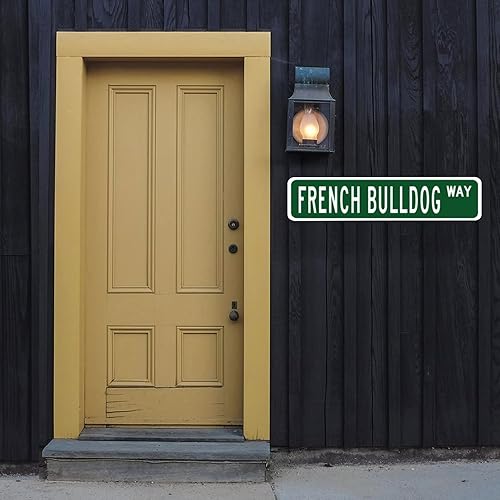 Miniatura 3 de Letrero de metal de bulldog francés, letrero de metal de bulldog francés, letrero de calle personalizado, regalos de bulldog francés, arte de pared,