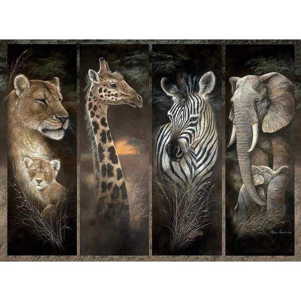 Yingxin34 3000 Piezas de Rompecabezas Animales en los pastizales africanos Niños Que aprenden Juguetes cognitivos Adultos Juegos de Rompecabezas de Inteligencia de Madera Rompecabezas