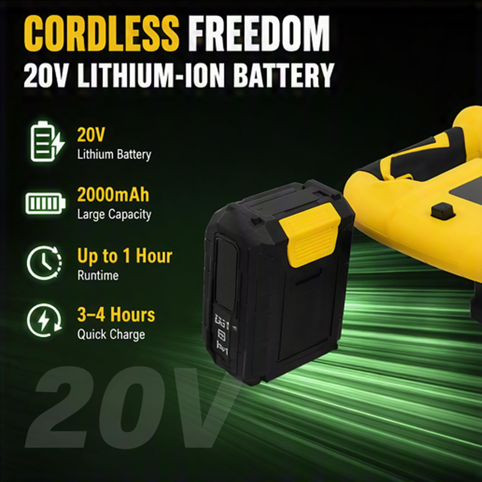 Taladro de tierra eléctrico con batería, 350 W, 550 rpm, con batería de