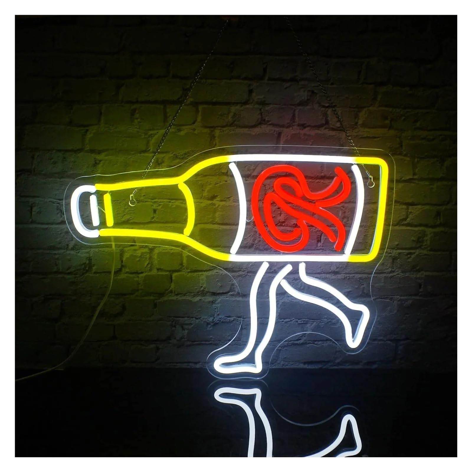 LEMST Signs Lamp Human Beer Neon Signs Light Dimmable USB Powered for Home Bar Beer Bistro Club Hotel Man Cave Restaurant Party Decor 38.5cmx28.5cm
