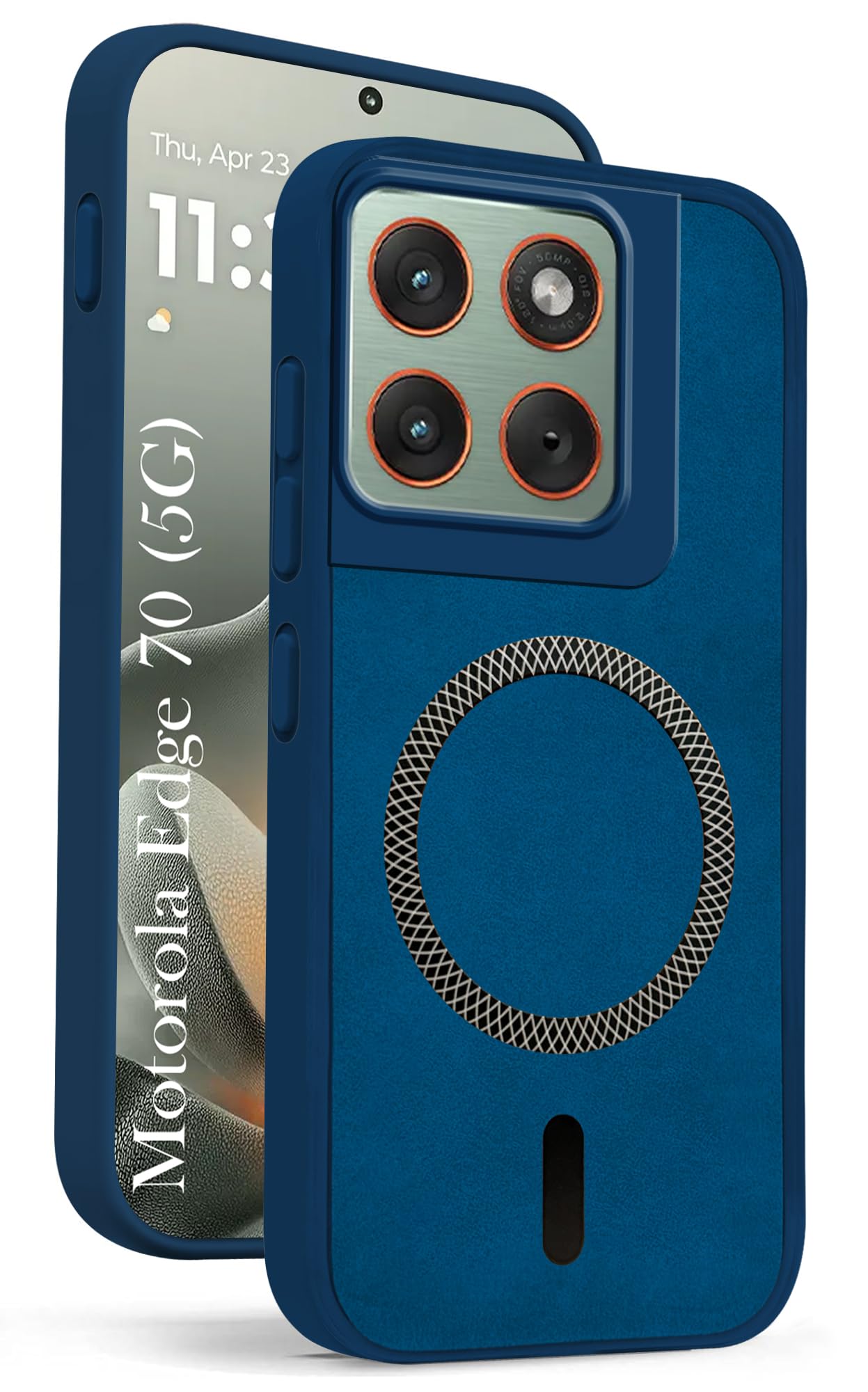 Jkobi Leather Finish Back Cover Case for Motorola Moto Edge 70 (MagSafe Compatible Wireless Charging | Soft Touch | Camera Bump Protection)-image-29