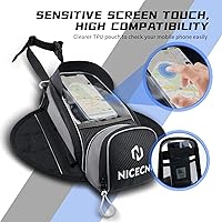 Vista 2 de NICECNC 1 bolsa magnética para motocicleta y 1 bolsa de tanque de correas de motocicleta universal para motocicletas Adventure Dual Sport Gris