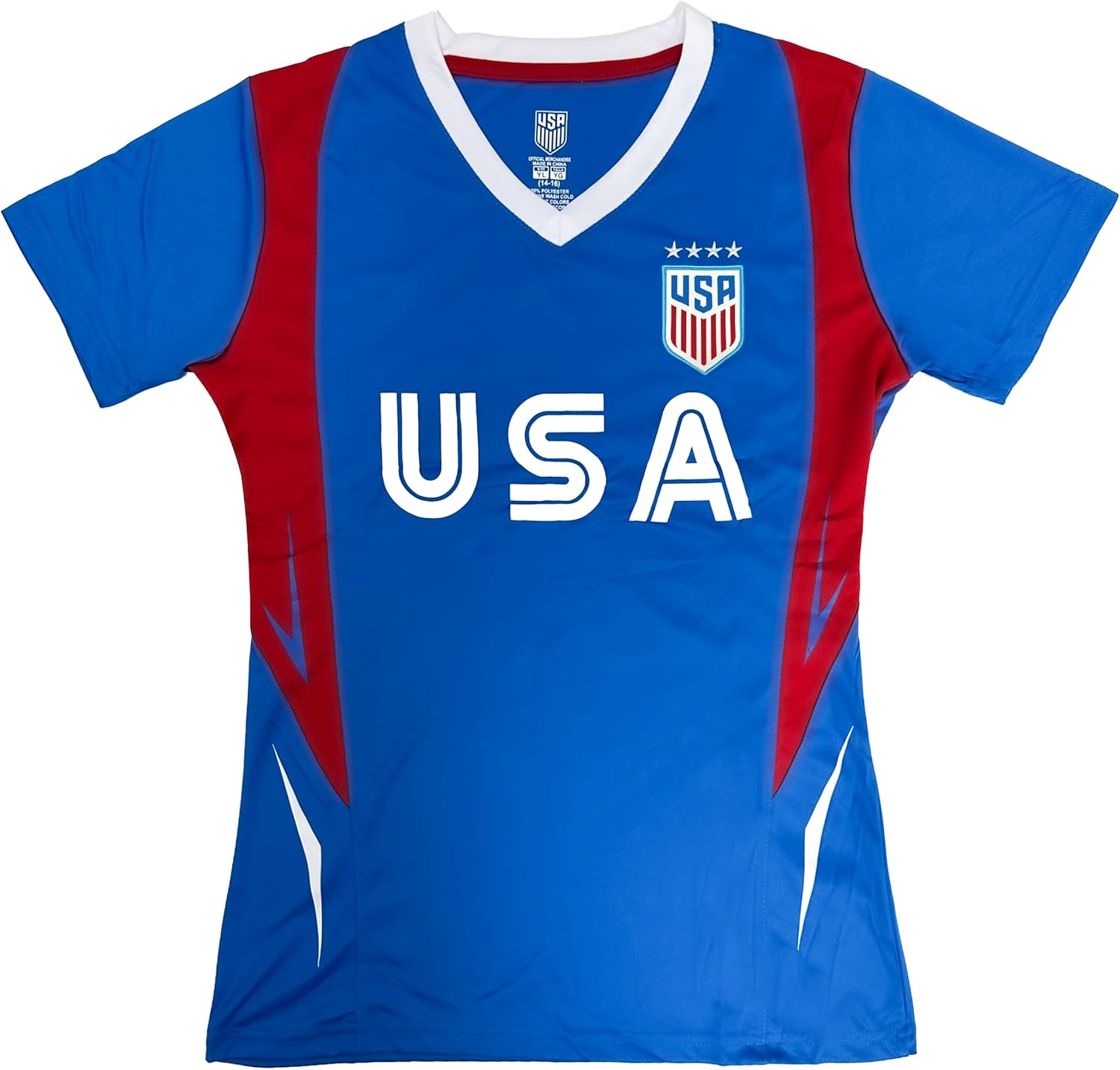 Licensed U.S. Soccer 4 Star USWNT Players Girls's Gameday Shirts Football Tee Top | Royal