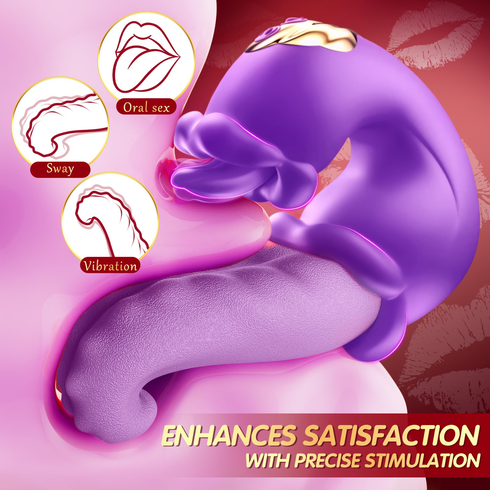 Sex Toys Realistic Tongue Vibrator for Women – 10 Licking Clitoral & 10 Swing Vibration Modes, AAVibe Rose Toy Thrusting Vibrators Dildo, Adult Toy Stimulator Pleasure Tools for Female Couples Games: Light purple