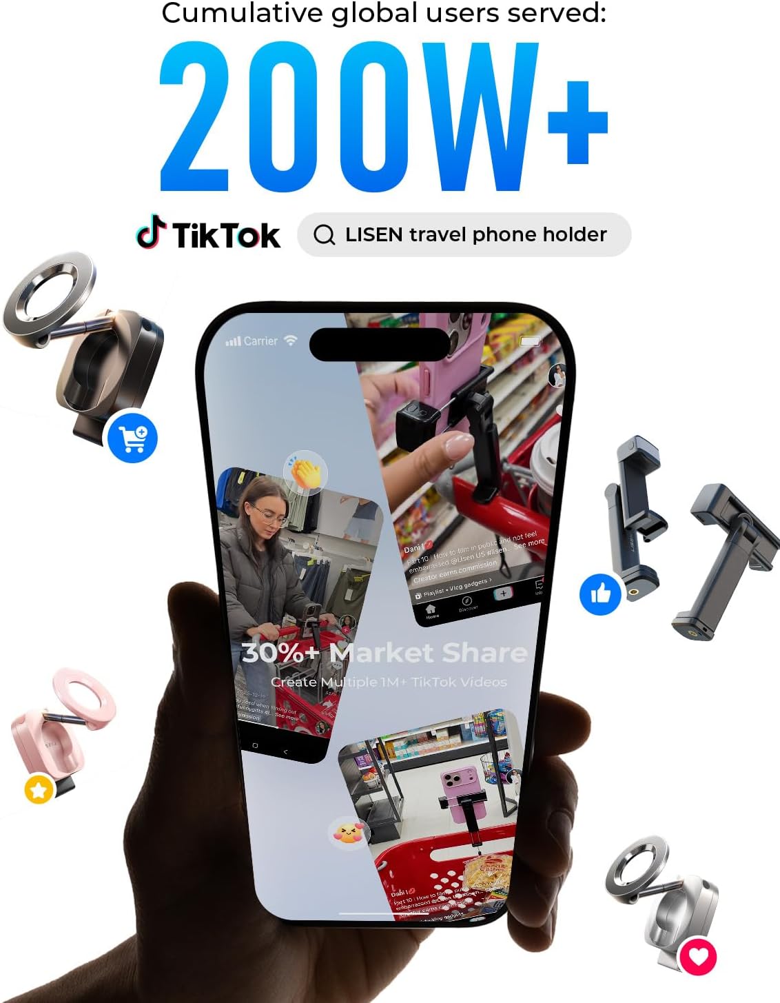 LISEN Airplane Travel Essentials (LED) Phone Stand Holder for Desk 2026 Airplane Gadgets 2026 Women Men Long Flight Accessories Photographic Lighting Flash Tubes Kids Gifts，2pack