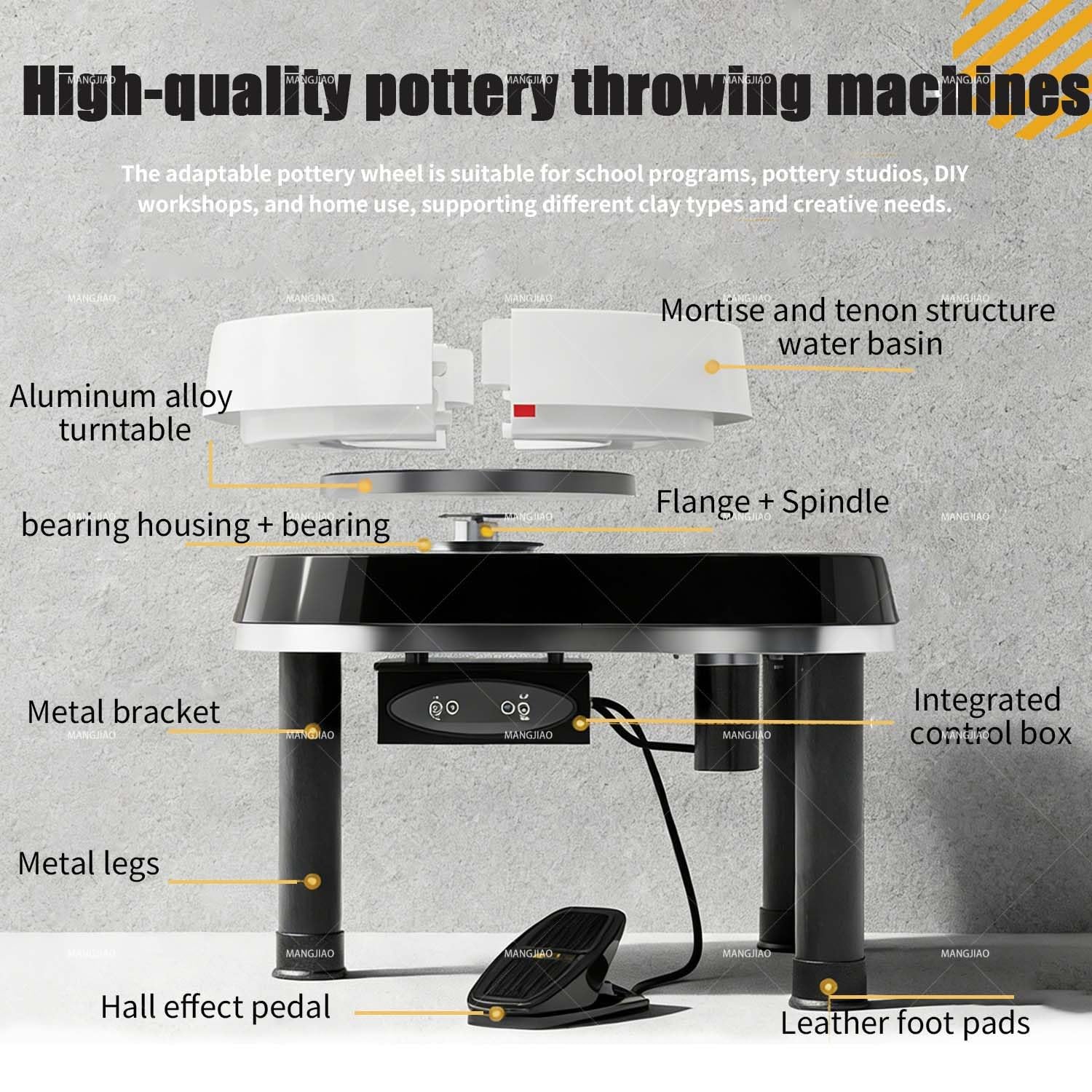 Nuova Macchina per La Formatura della Ceramica con Motore da 200 W, con Touch Screen LCD E Pedale per La Regolazione della velocità. per Artisti Adulti E Hobbisti della Ceramica.(White)