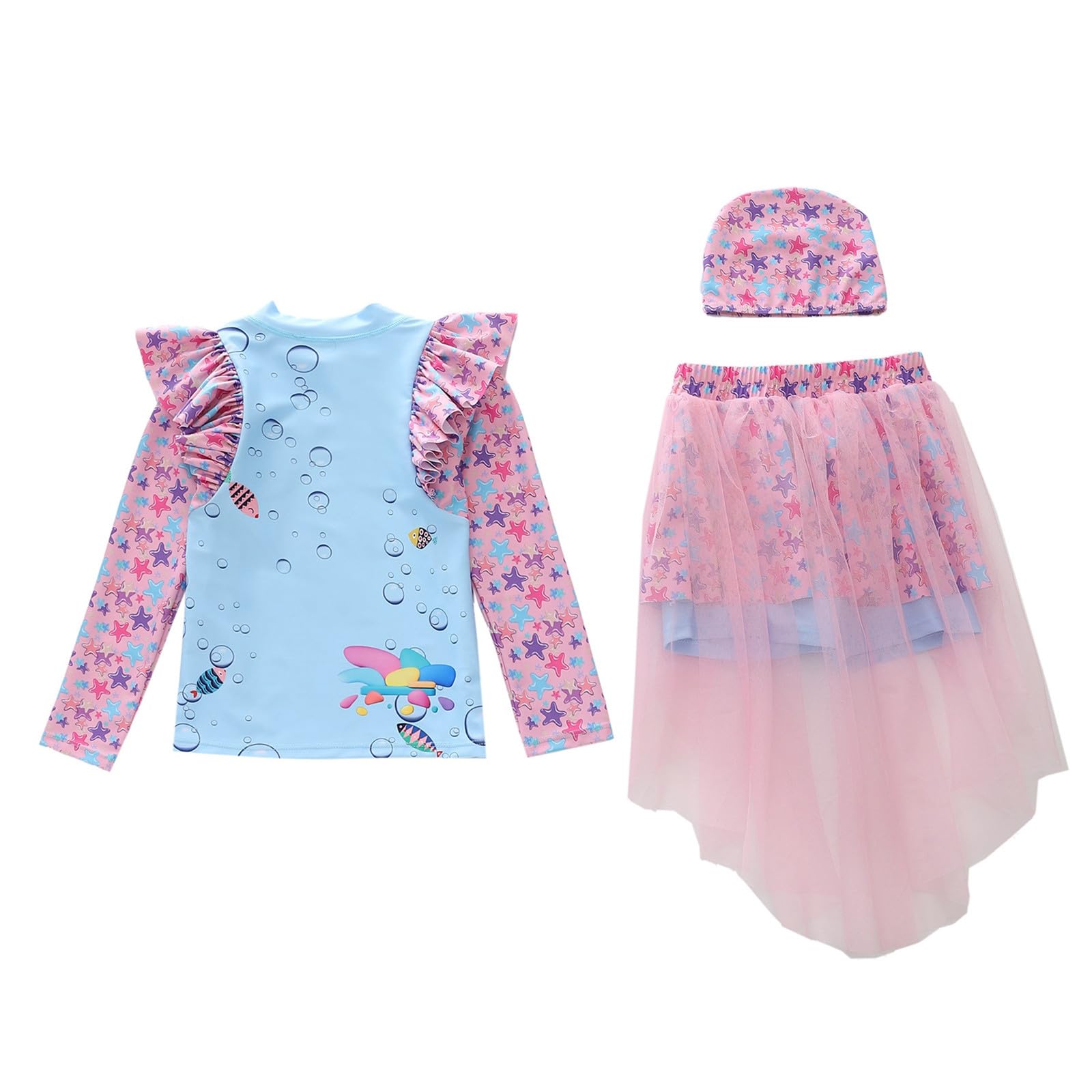 Bañador de dos piezas para niñas con falda colorida, bonito tankini para bebés, niños pequeños y adolescentes