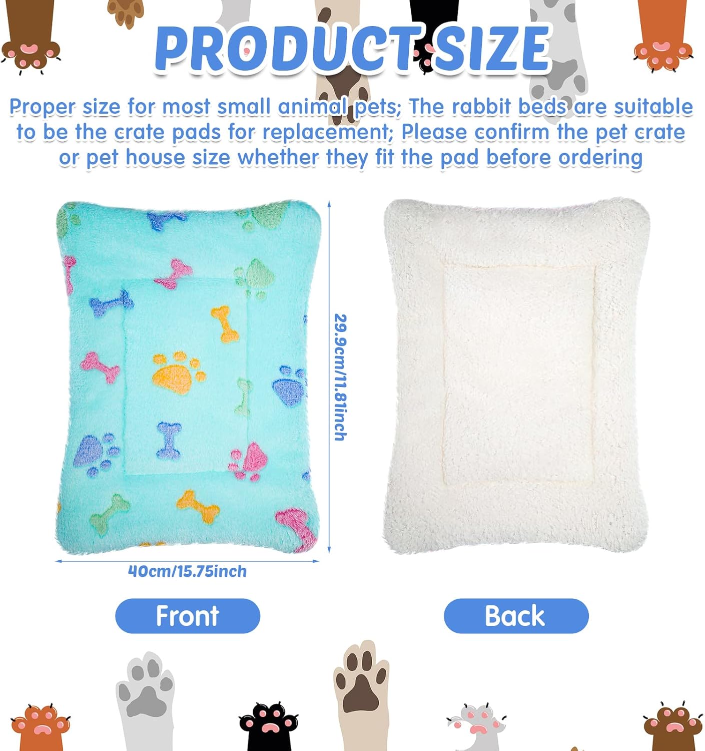 8 Pieces Small Animal Guinea Pig Bed Winter Warm Hamster Sleep Pad for Squirrel Hedgehog Rabbit Chinchilla Ferret Puppy Small Dog Bunny Bed Cage Mat House Nest Hamster Accessories, 11.8 x 15.7 Inches : Pet Supplies