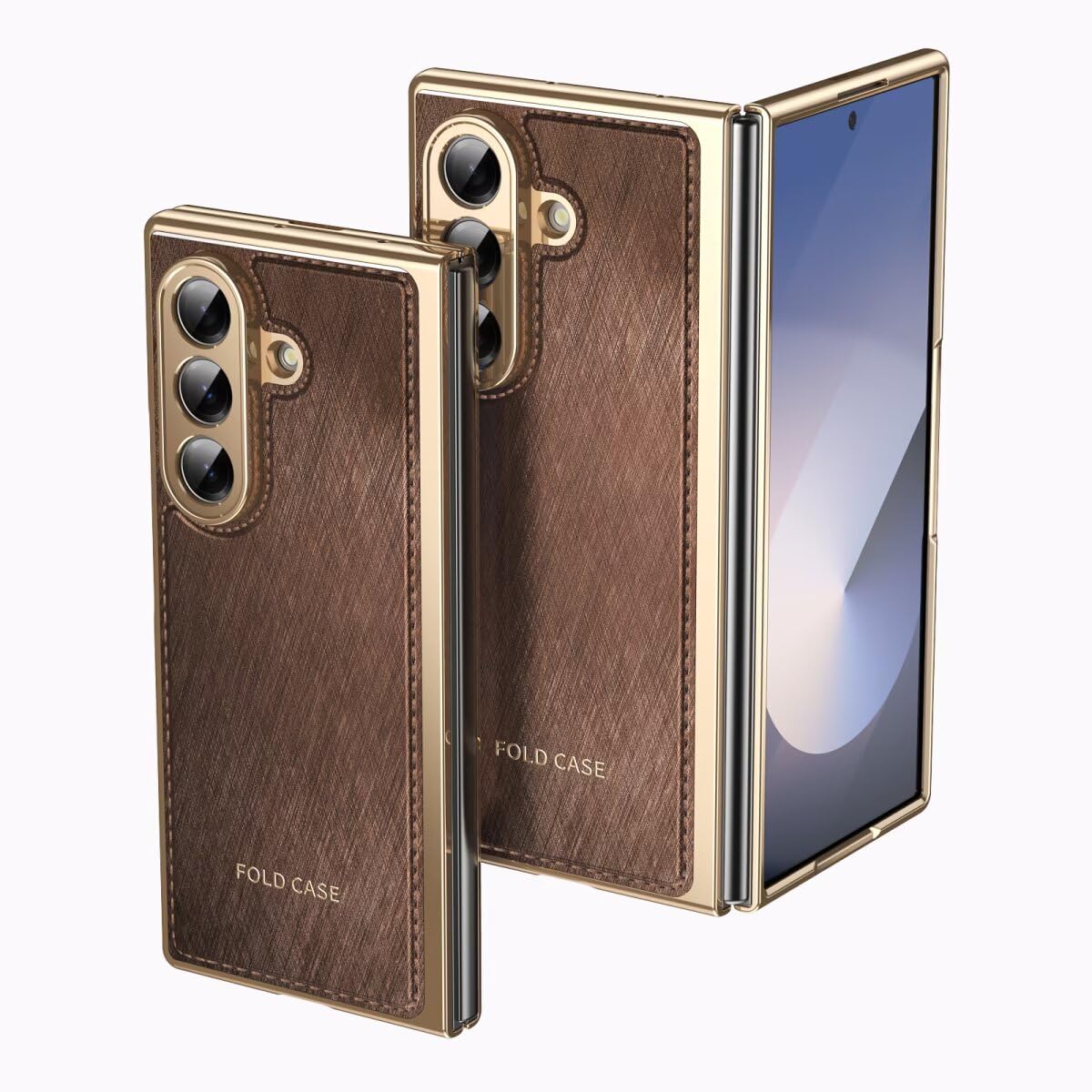 Coque Samsung Z Fold 7 luxe marron fine avec protection d'écran - 8