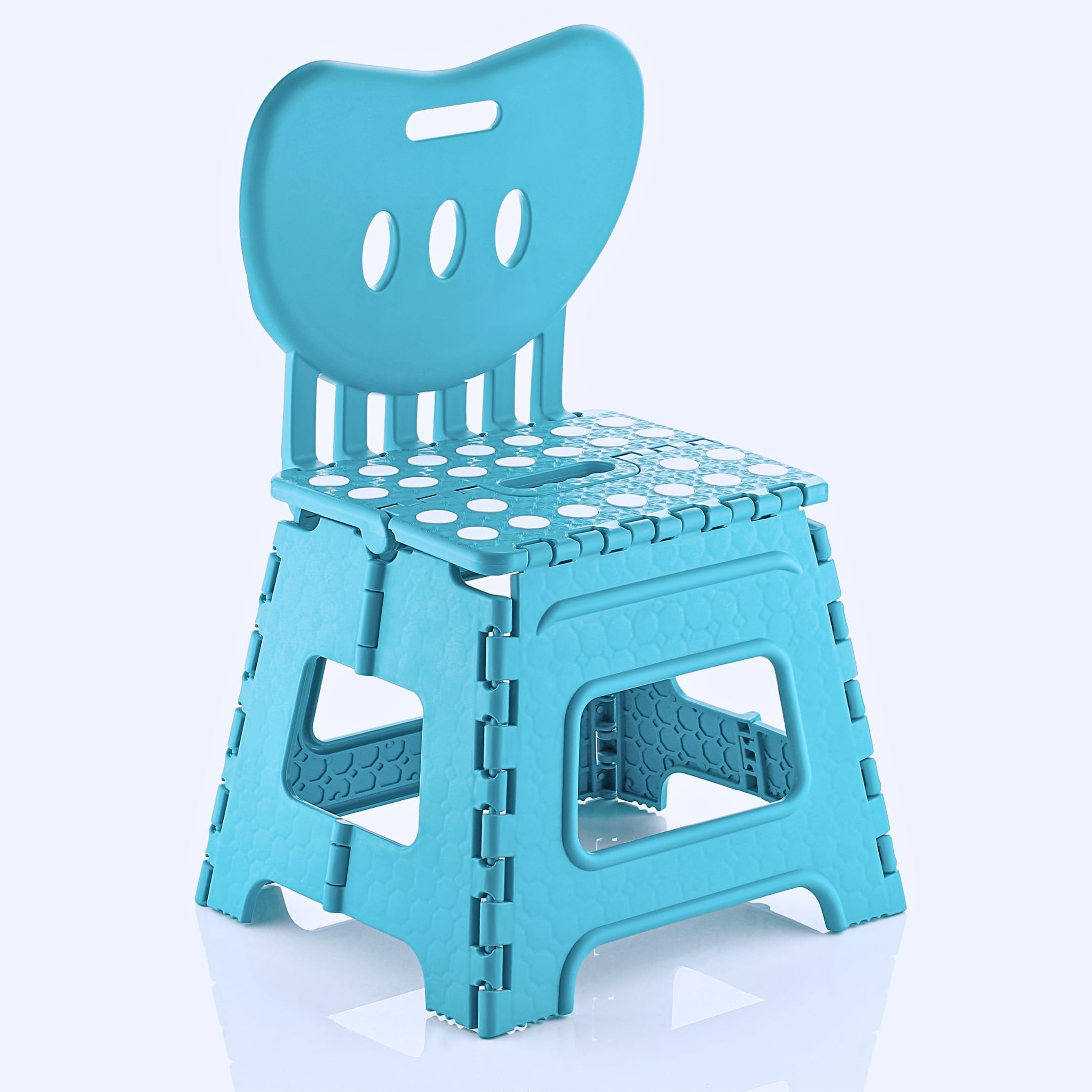 AMEEBA Folding Plastic Chair with Backrest for Kids & Adults | Portable, Lightweight, Durable Step Stool Seat | Space Saving, Easy to Carry, Indoor Outdoor Multipurpose Chair (Tael Blue)-image-16