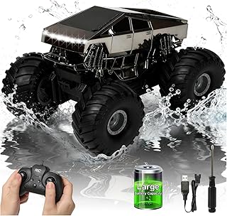 Amphibious Remote Control Car for Boys 8-12, Remote Control Truck with LED Light, 1:16 Scale RC Car 2.4GHz All-Terrain Off-Road Waterproof RC Cars & Truck, Boys Girls Christmas Birthday Gift